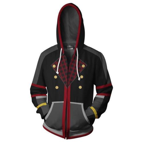 Kingdom Hearts Sora Sweatshirt Cosplay Men And Women Costume Anime 3D Printed Sweatshirt Zipper Cartoon Hooded Sweater Jackets