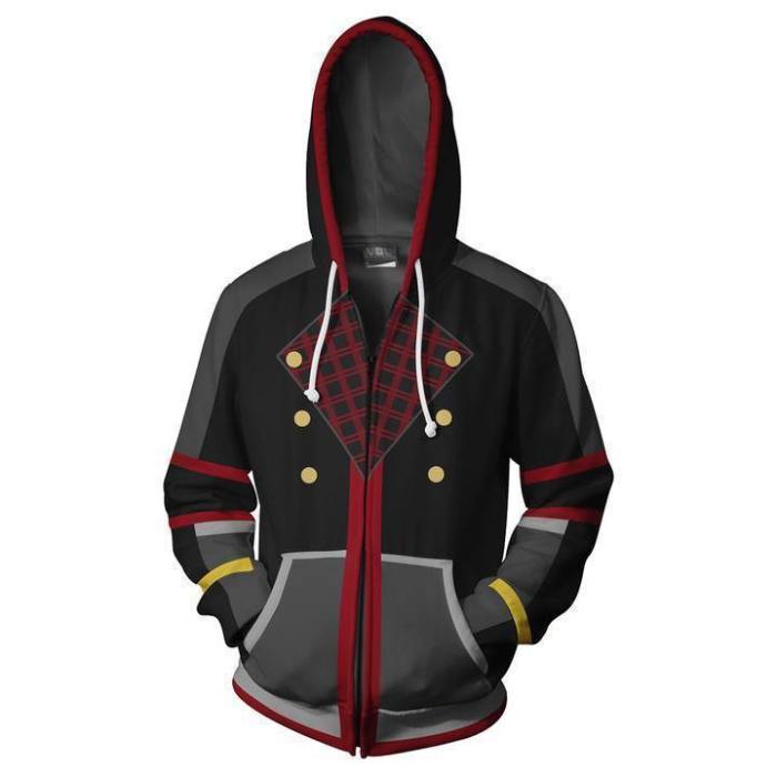 Kingdom Hearts Sora Sweatshirt Cosplay Men And Women Costume Anime 3D Printed Sweatshirt Zipper Cartoon Hooded Sweater Jackets