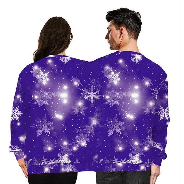 Couple Wear Lovers Men Women Connected Purple Hoodies Spoof Christmas Sweatshirts