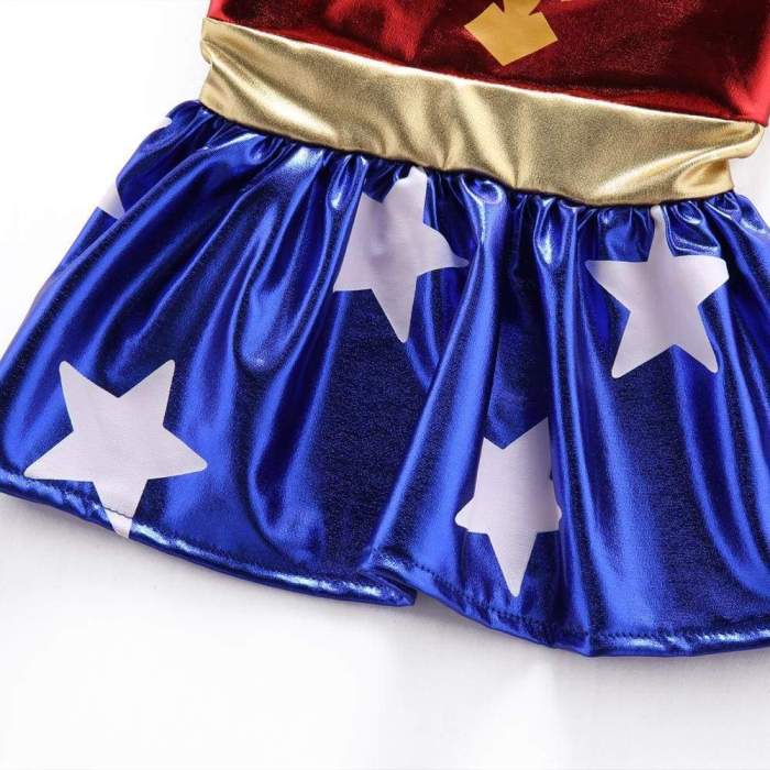 Christmas Wonder Woman Pet Costume Halloween Party Pet Cosplay