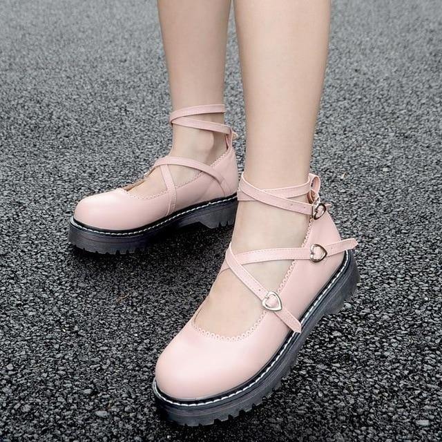 High-Q Unisex Anime Lolita Shoes Casual Preppy Girls Cosplay Shoes