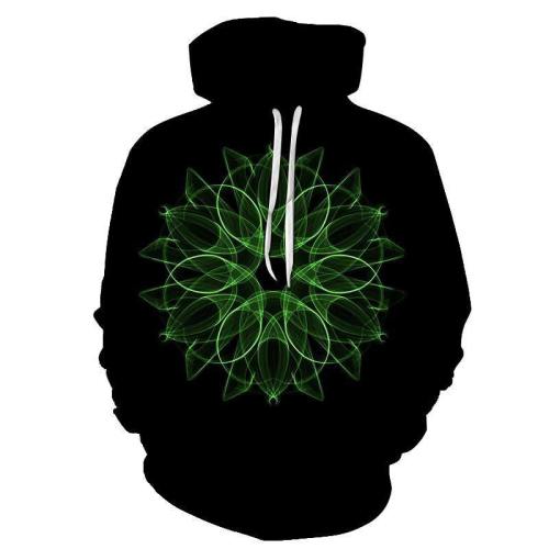 Green-Black Mandala Print 3D - Sweatshirt, Hoodie, Pullover