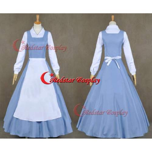 Beauty And The Beast Belle Blue Dress Made Cosplay Costume