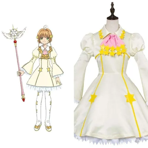 Cardcaptor Sakura :Clear Card Kinomoto Sakura Star Battle Dress Cosplay Costume