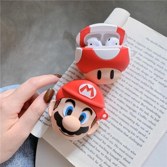 Super Mario Toad Apple Airpods Protective Case Cover With Keyring
