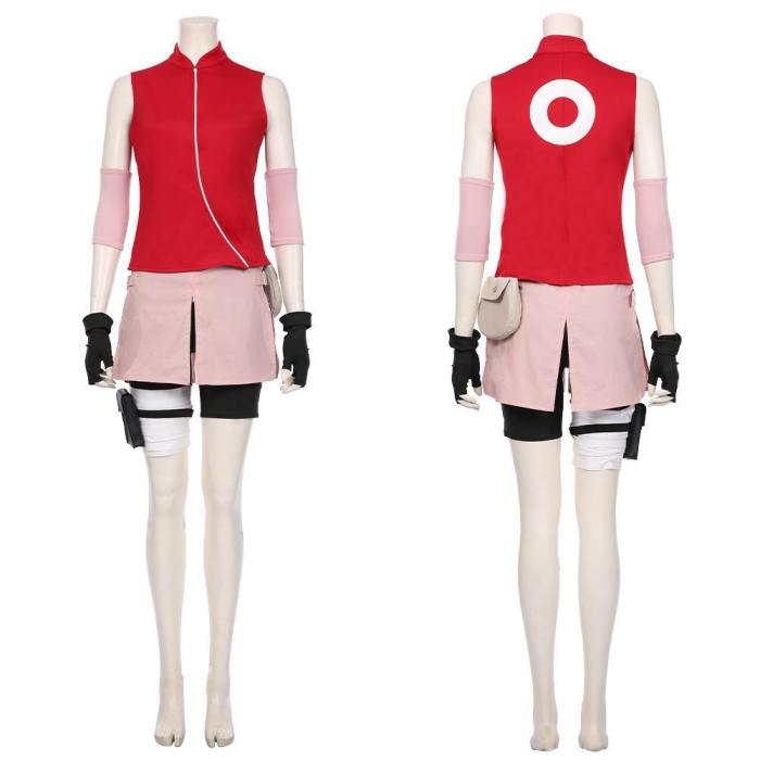 Naruto-Haruno Sakura Women Girls Skirt Outfit Halloween Carnival Costume Cosplay Costume
