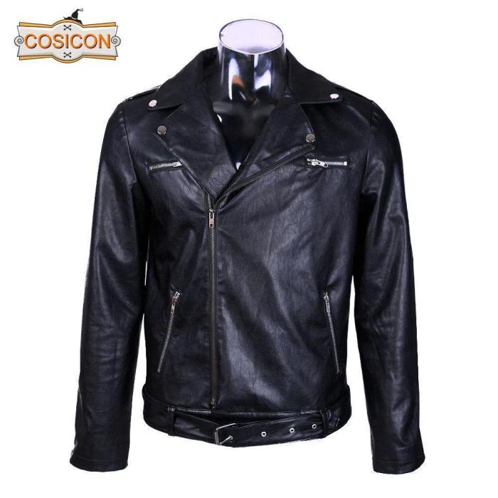 The Walking Dead Negan Men'S Motorcycle Pu Leather Jacket