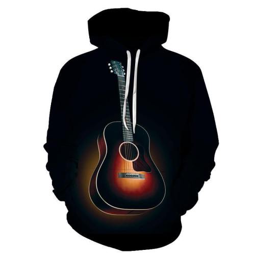 Black Guitar 3D - Sweatshirt, Hoodie, Pullover