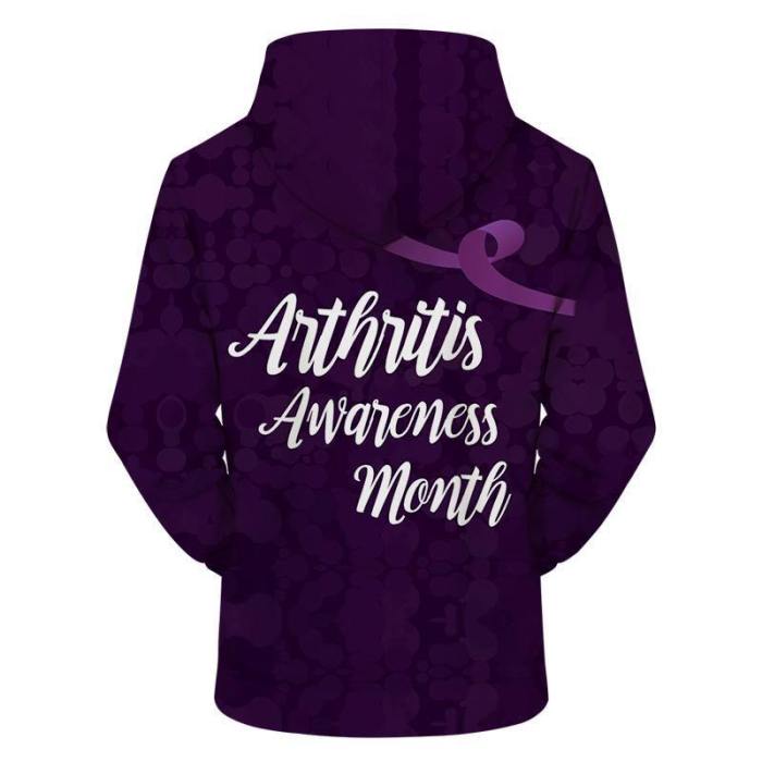 Purple Arthritis Awareness Month 3D - Sweatshirt, Hoodie, Pullover