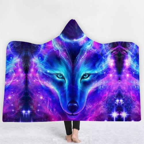 Galactic Wolf Hooded Blanket