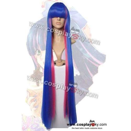 Panty And Stocking Dark Blue Pink Cosplay Wig