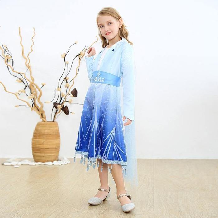 Frozen Princess Elsa Dress For Girls Clothing Wear Cosplay Elza Costume Halloween Christmas Party Gift Fancy 4-10Y Baby Girl