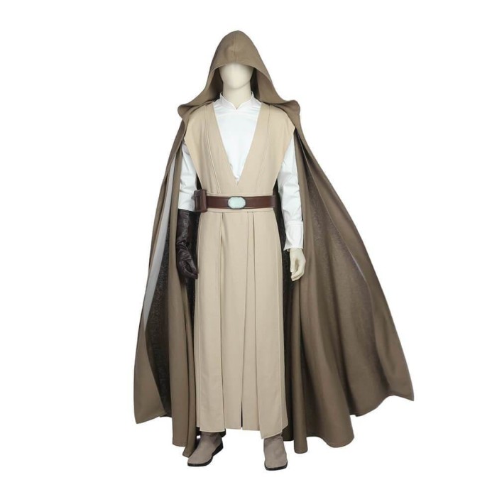 Star Wars The Last Jedi Luke Skywalker Costume Halloween Adult Cosplay Suit