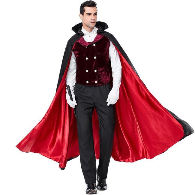 Halloween Vampire Costume Dracula Earl Suit Cloak For Man