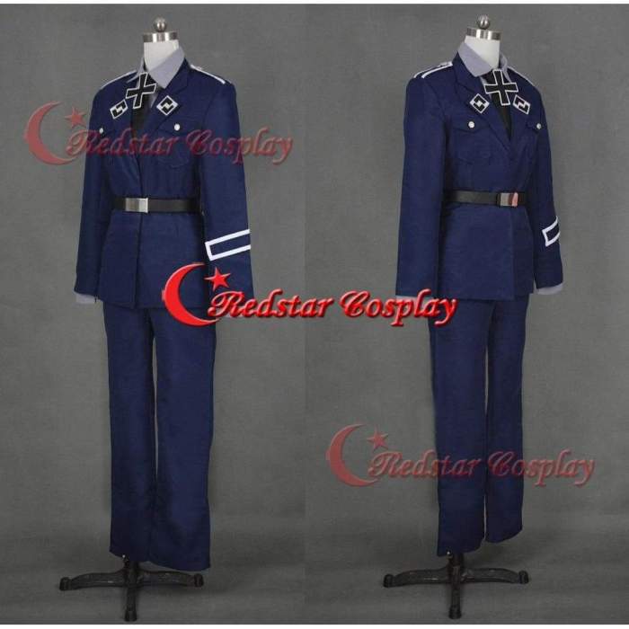 Anime Cosplay Axis Powers Hetalia Aph Prussia Navy Blue Uniform Costume