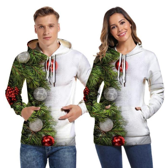 Mens Hoodies 3D Graphic Printed Merry Christmas Snowball Pullover Hoodie