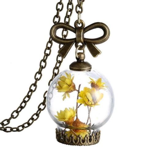 Real Flower Bottle Necklace