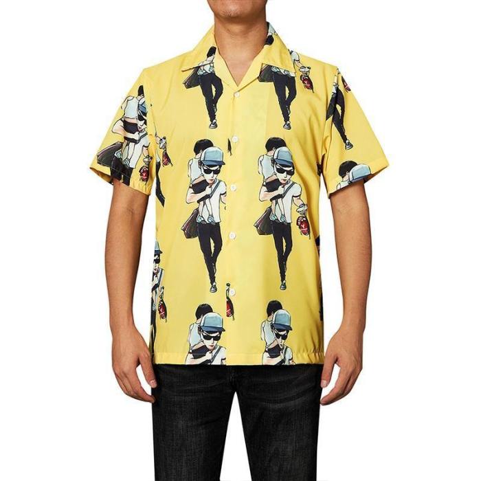 Men'S Hawaiian Shirts Dad Holding Child Printed