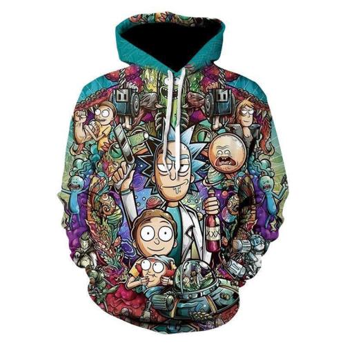 Unisex Hoodies Rick And Morty Printed Pullover 3D Print Jacket Sweatshirt