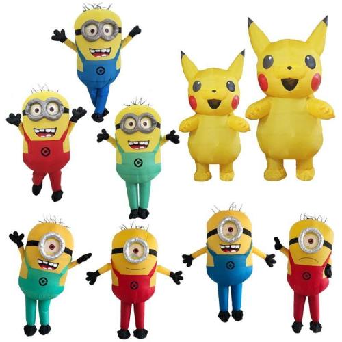 Anime Cartoon Minion Pikachu Mascot Inflatable Cosplay Costumes