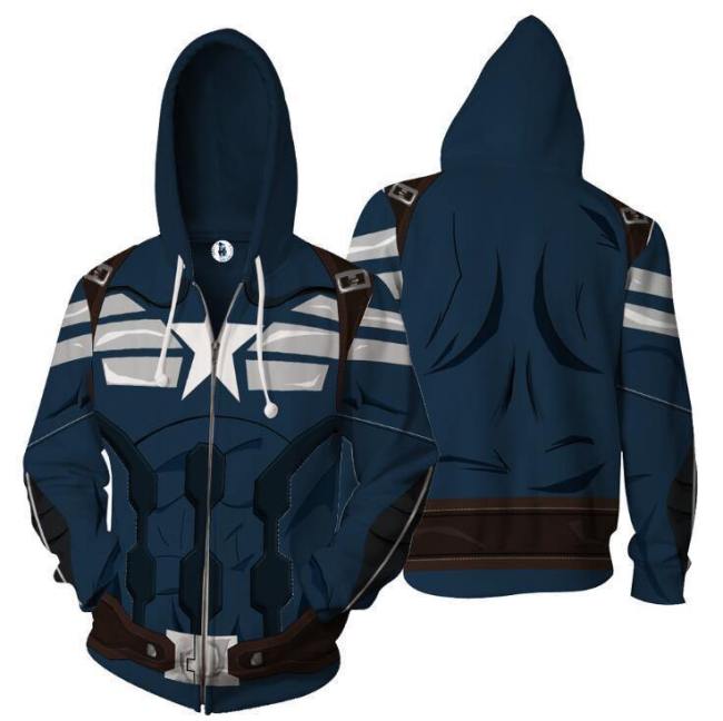 The Avengers Hoodie - Captain America Zip Up Hoodie Csos550