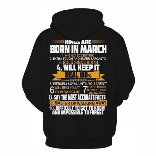 Guys Born In March Personality 3D - Sweatshirt, Hoodie, Pullover