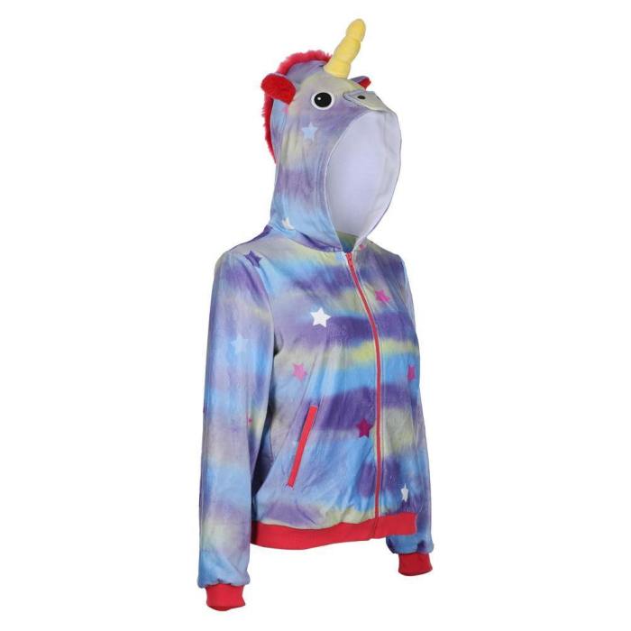 Movie The Lovebirds Leilani Unicorn Hoodie Zipper Zip Up Jacket Coat Cosplay Costume