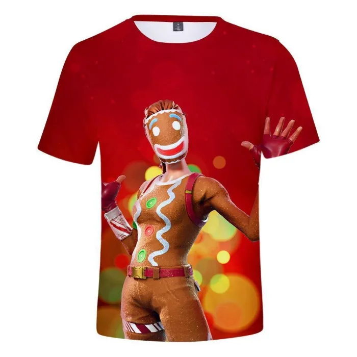 Game Fortnite Battle Royale Merry Marauder Cosplay Short Sleeved T-Shirt