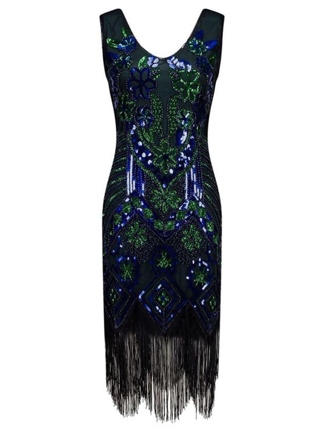 Sequined Fringed Latin Party Dress