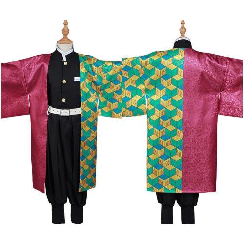 Demon Slayer: Kimetsu No Yaiba Tomioka Giyuu Kids Kimono Outfits Halloween Carnival Suit Cosplay Costume