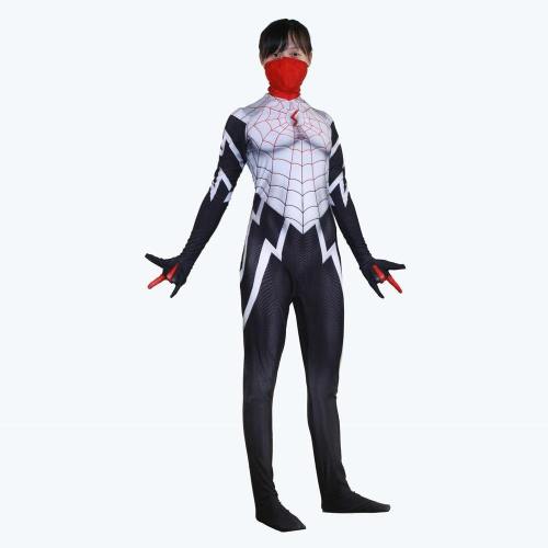 Women Girls Spider Man Silk Cindy Moon Cosplay Costume Superhero Suit