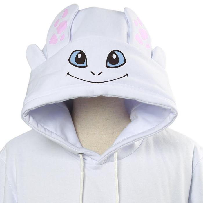 How To Train Your Dragon Light Fury Cosplay Hoodie 3D Printed Thin Sports Jacket