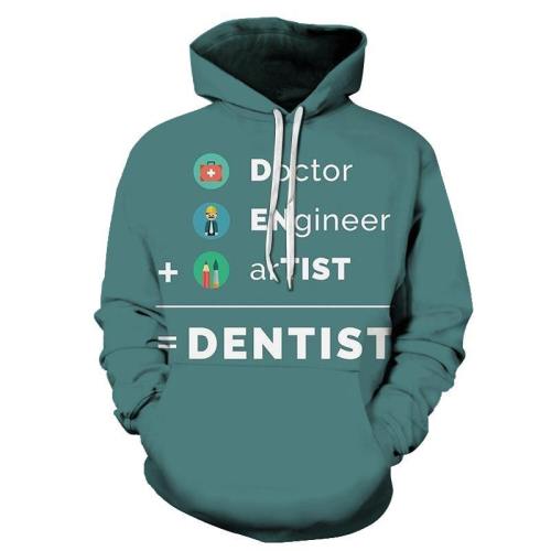 Cyan Dentist 3D Hoodie Sweatshirt Pullover