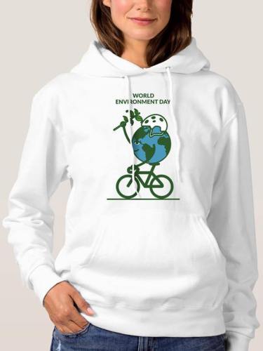 World Environment Day Funny Graphic Hoodie For Women