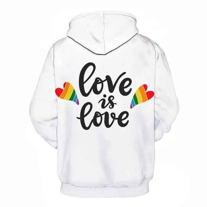 Love Is Love Pride White 3D - Sweatshirt, Hoodie, Pullover