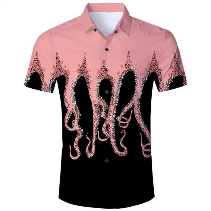 Mens 3D Printing Shirts Octopus Pattern Style