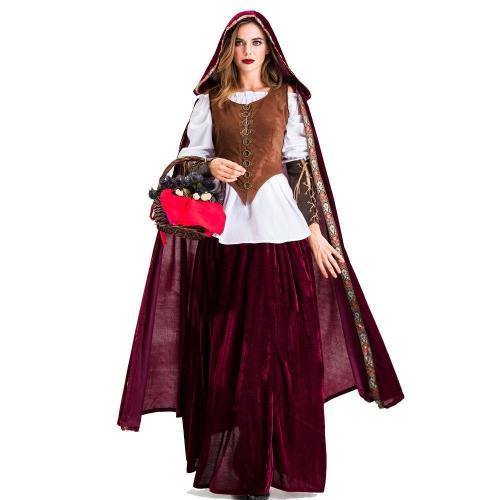 Gothic Wind Cloak Little Red Riding Hood Fairy Tale Drama Performance Stage Costume