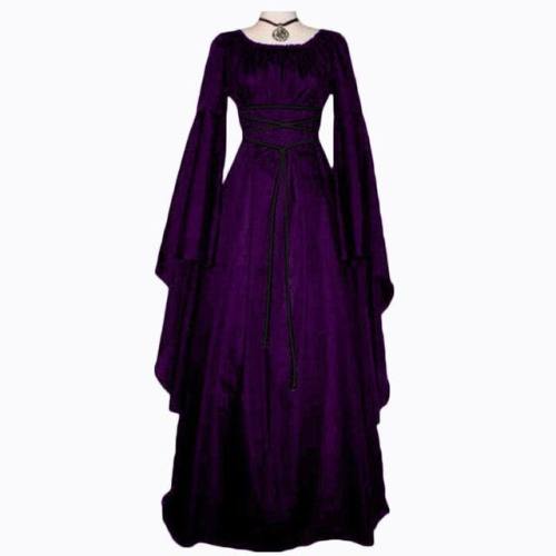 Long Princess Dress Halloween Costume For Women Cosplay Scary Witch Victorian Dress Women Carnival Masquerade Cosplay Dress