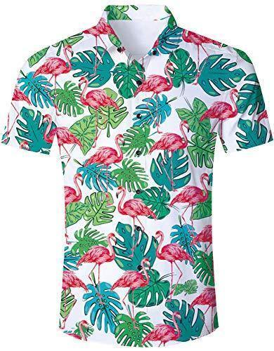 Men'S Hawaiian Shirt White Tropical