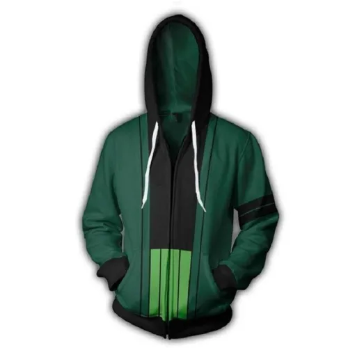 One Piece Hoodie - Roronoa Zoro Zip Up Hoodie Csos311