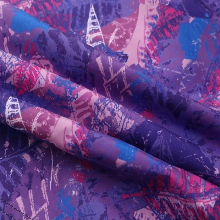 Men'S Beach Board Shorts Tropical Floral Pattern Purple Color Swimming Pants