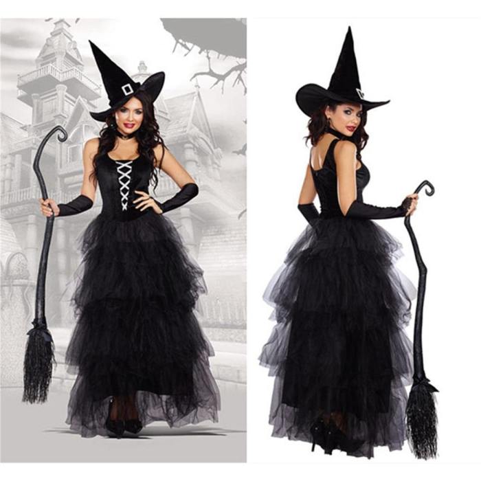 Halloween Sexy Witch Costumes Adult Women Queen Carnival Party Cosplay Fancy Dress
