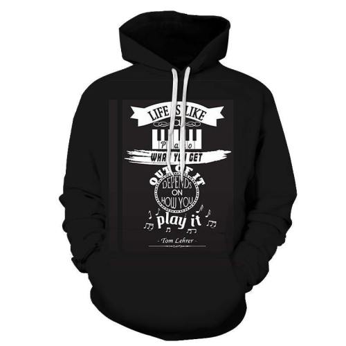 3D Life Is Like A Piano - Hoodie, Sweatshirt, Pullover