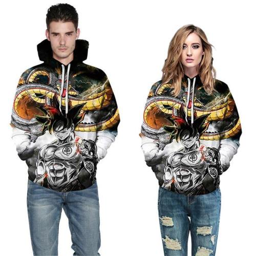 Mens Hoodies 3D Printed Dragon Ball Printing Pattern Hooded