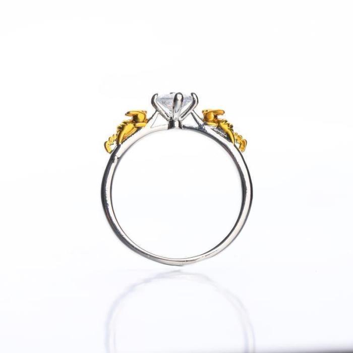 Anime Pokemon Pikachu Crystal Unisex Ring Jewelry Gift Cosplay