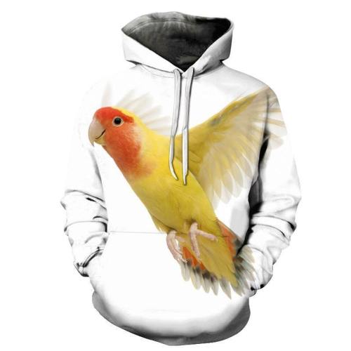 Yellow Flying Bird Face 3D - Sweatshirt, Hoodie, Pullover