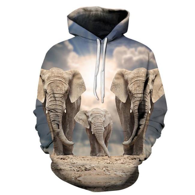 United Elephant Family 3D - Sweatshirt, Hoodie, Pullover