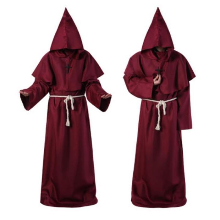 Grim Reaper Cosplay Medieval Vintage Monk Cloak Robe Wizard Costumes