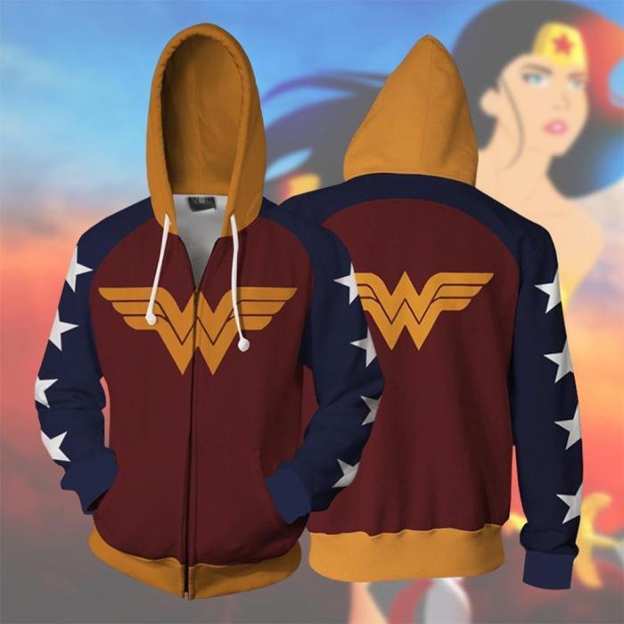 Wonder Woman Hoodie Sweater Wonder Woman  Busters 3D Sweatshirt Wonder Woman  Cosplay Costume
