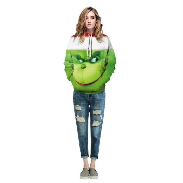 Mens Hoodies 3D Graphic Printed The Grinch Movie Pullover